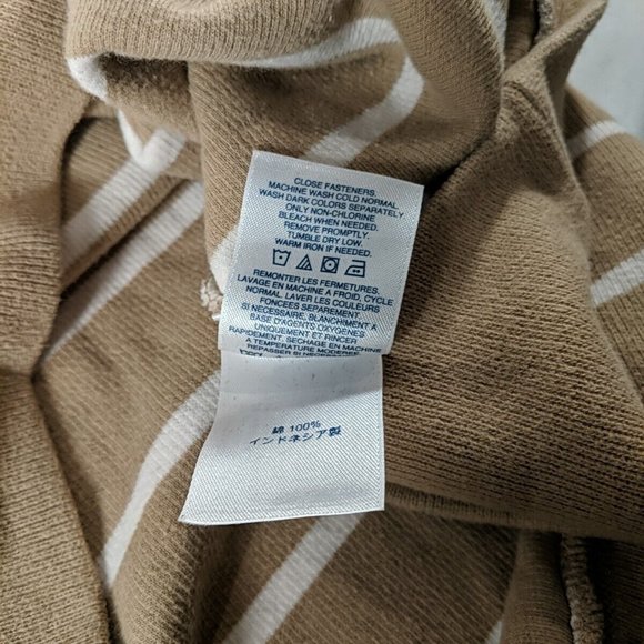 Land's End Quarter 1/4 Zip Pullover Sweater Beige Tan Striped Long Sleeve XXL 2X - Picture 8 of 14